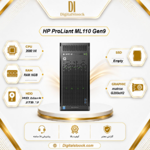 سرور استوک HP ProLiant ML110 Gen9 | Xeon E5-2680 v4 | رم 16GB | 4TB HDD RAID | کنترلر P440
