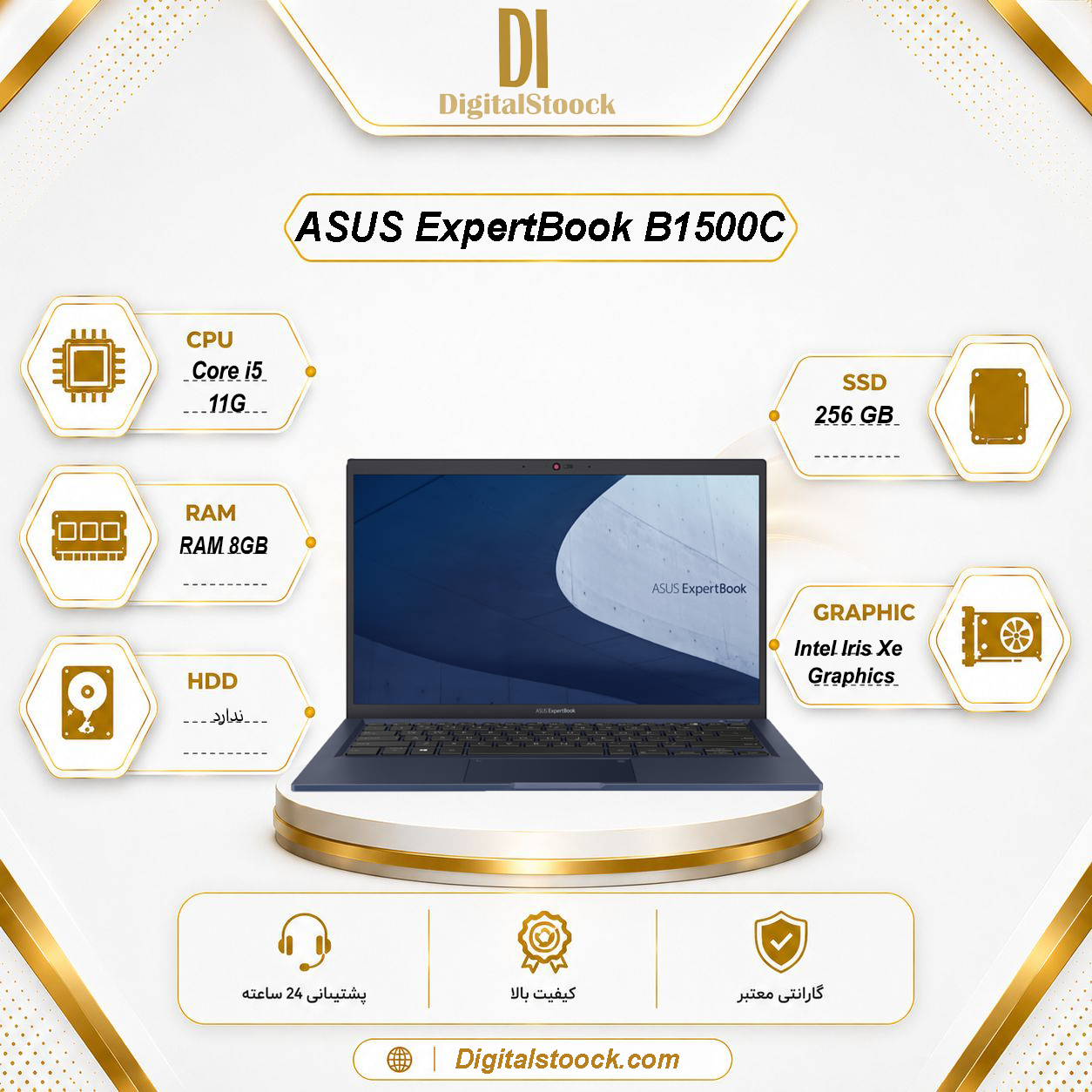 لپ تاپ ASUS ExpertBook B1500C | Core i5-1135G7 | رم 8GB | SSD 256GB | Intel Iris Xe | FHD
